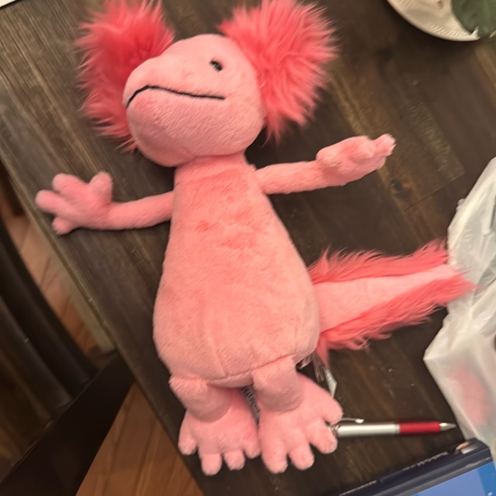 Jellycat Pink Plush Stuffed Animal with Fluffy Pom-Poms